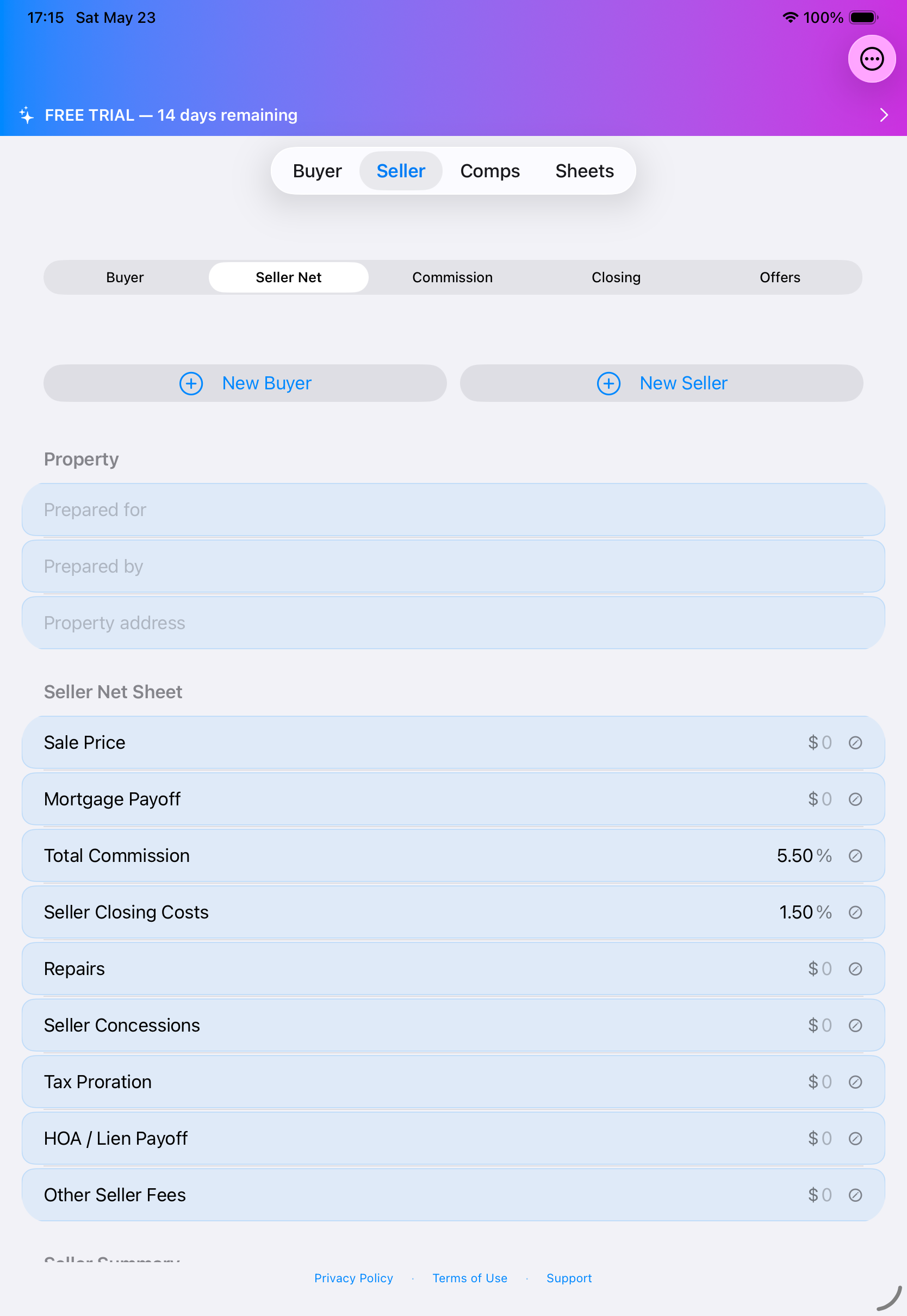OfferLedger buyer worksheet preview