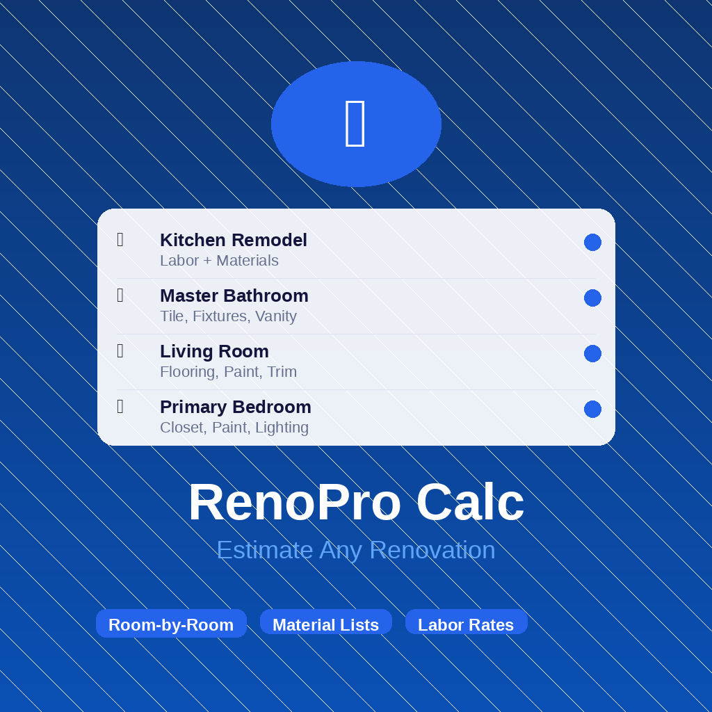 RenoPro Calc estimate any renovation App Store screenshot