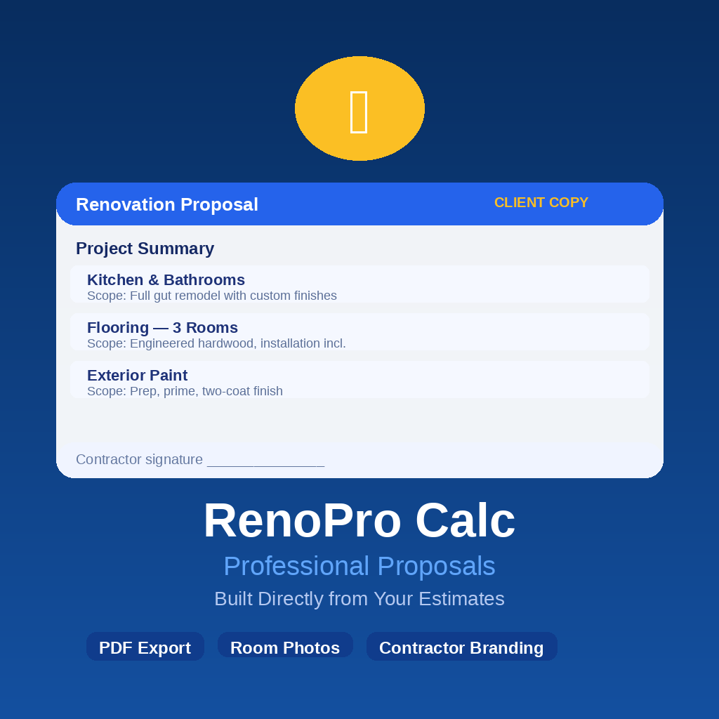 RenoPro Calc professional proposals App Store screenshot
